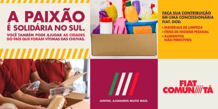 Fiat realiza campanha de arrecadação para ajudar vítimas do ciclone que atingiu Rio Grande do Sul