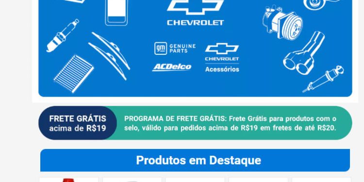 Chevrolet inaugura loja na Shopee com peças e acessórios para automóveis