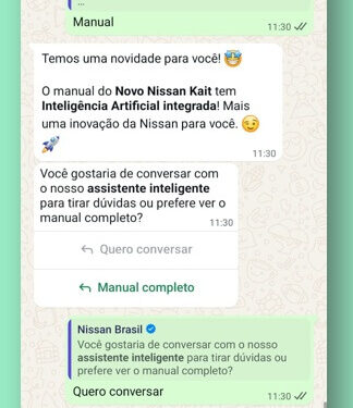 Nissan amplia uso de Inteligência Artificial e inclui Kait em serviço de consulta ao Manual do Proprietário