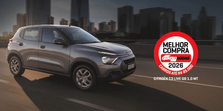 Citroën C3 é a Melhor Compra da Quatro Rodas entre os modelos de até R$ 85 mil
