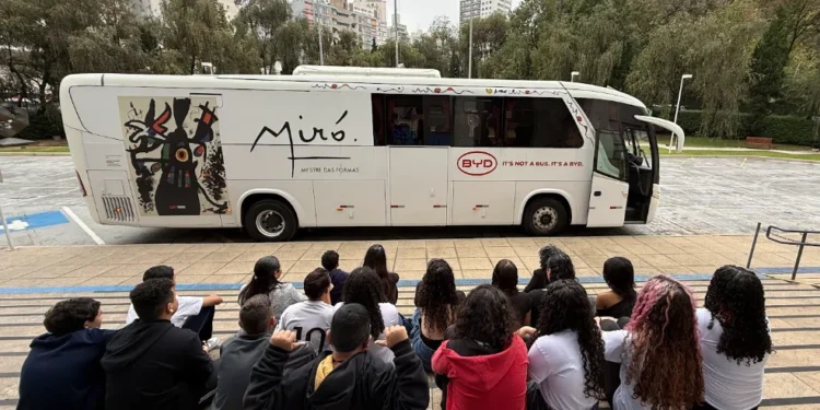 BYD transforma mobilidade em acesso à cultura e leva alunos da rede pública a mostras de Joan Miró e de arte brasileira